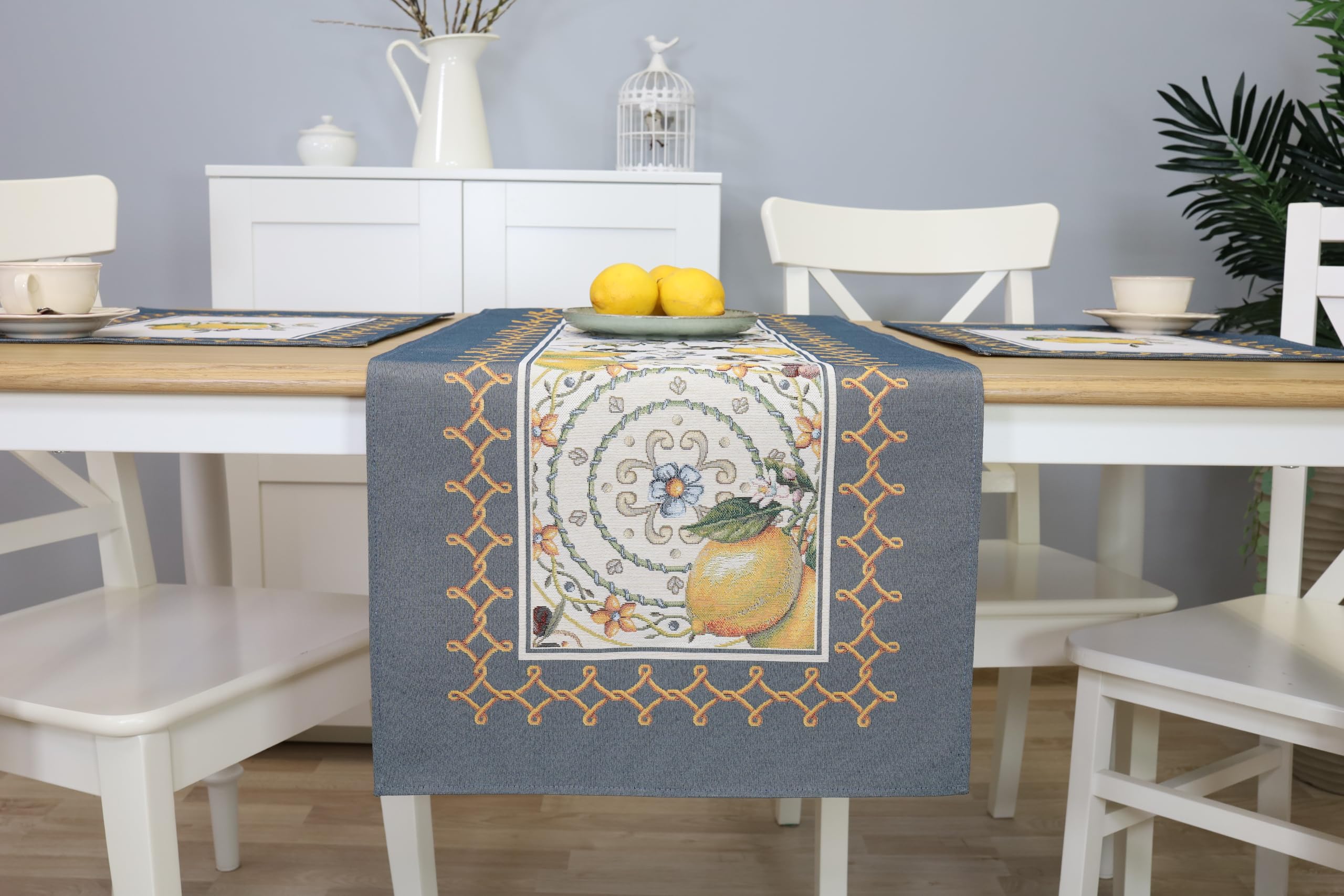 Manteles individuales lavables juego de 8 unidades, 40 x 50 cm, mantel individual de tela 100 % jacquard, posavasos de alta calidad reutilizables para bodas, cumpleaños, cocinas, cafetería - limón
