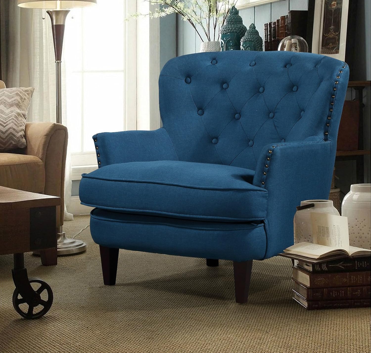 Collingdale Wood Frame Armchair, Blue