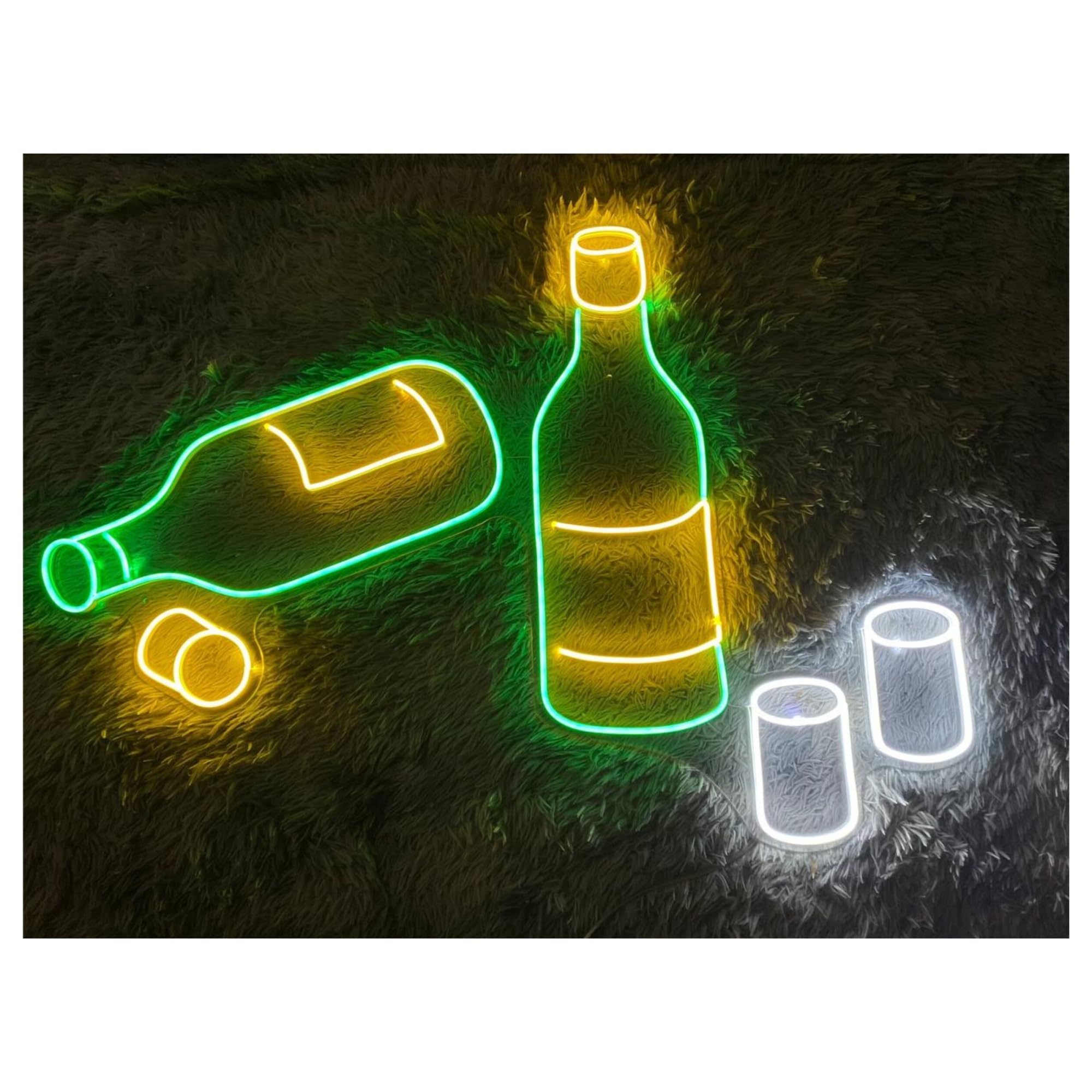 Rongch One Color Hanging Art Signs Korean Soju Neon Sign Party Bar Pub Decoration Restaurant Wall Decor Storefront Window Display Business Entrance 55Cm