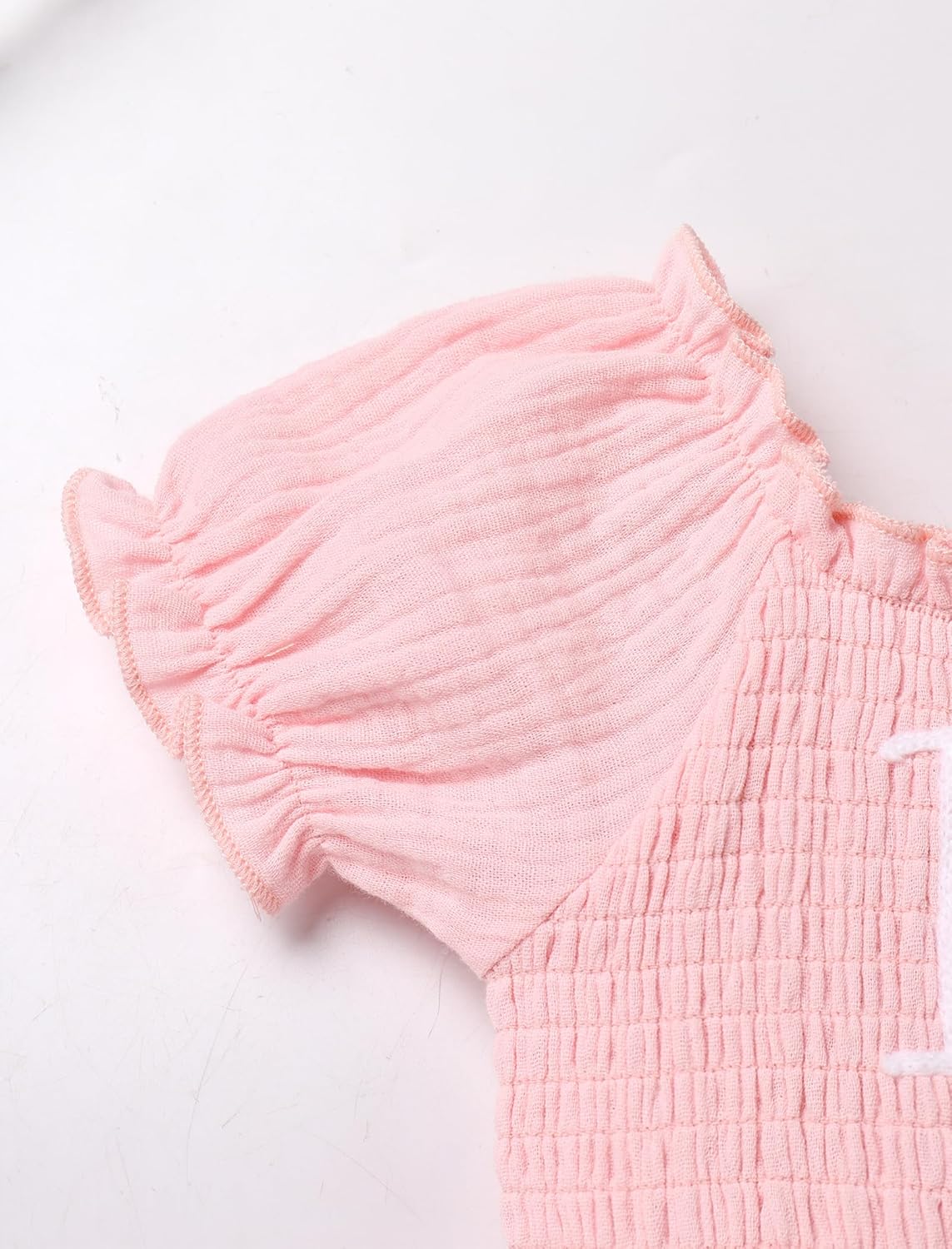 IDOPIP Baby Girls Strawberry 1st Birthday Outfit Berry One Romper Smocked Dress Headband for Cake Smash Photo Shoot Party - Image 4