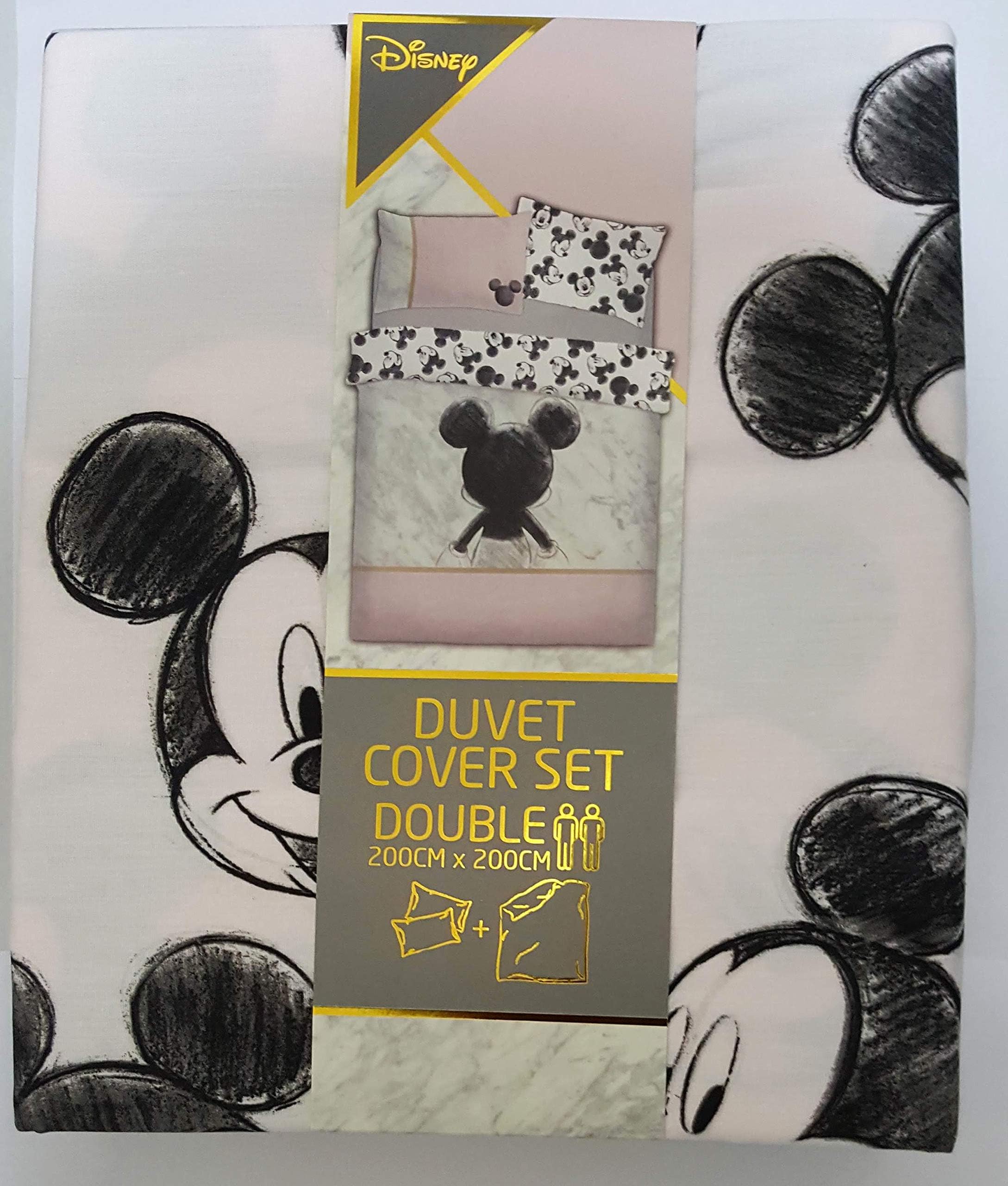 Primark Home Disney Mickey Mouse Marble Pink Reversible Double Duvet Cover Set 200cmx 200cm