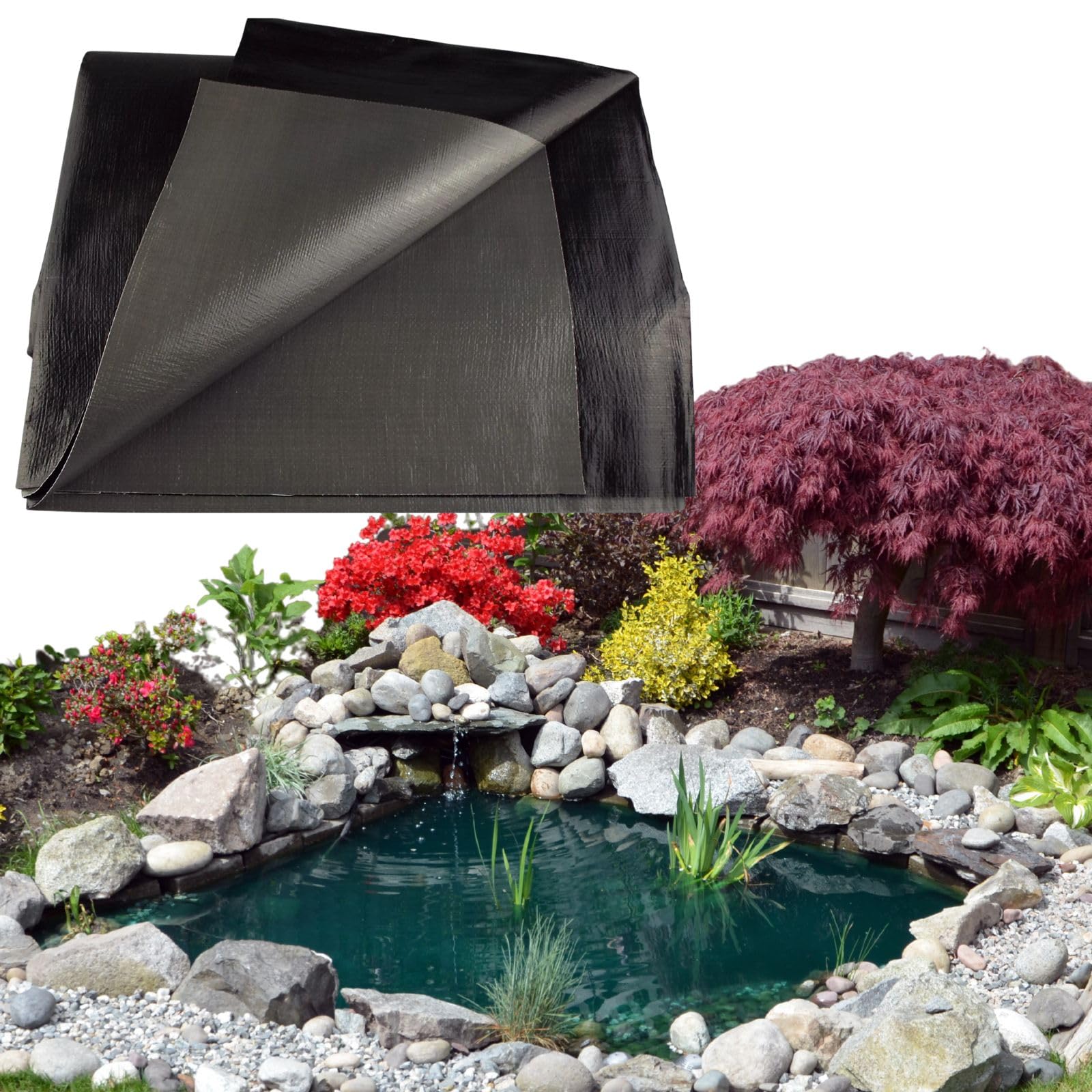 GARDENIX Telo Protettivo per laghetto, 200 g/m², 2,5 x 2,5 m, Resistente ai Raggi UV, per laghetti da Giardino, Durevole, Resistente agli Strappi, Fondazione per Piscina