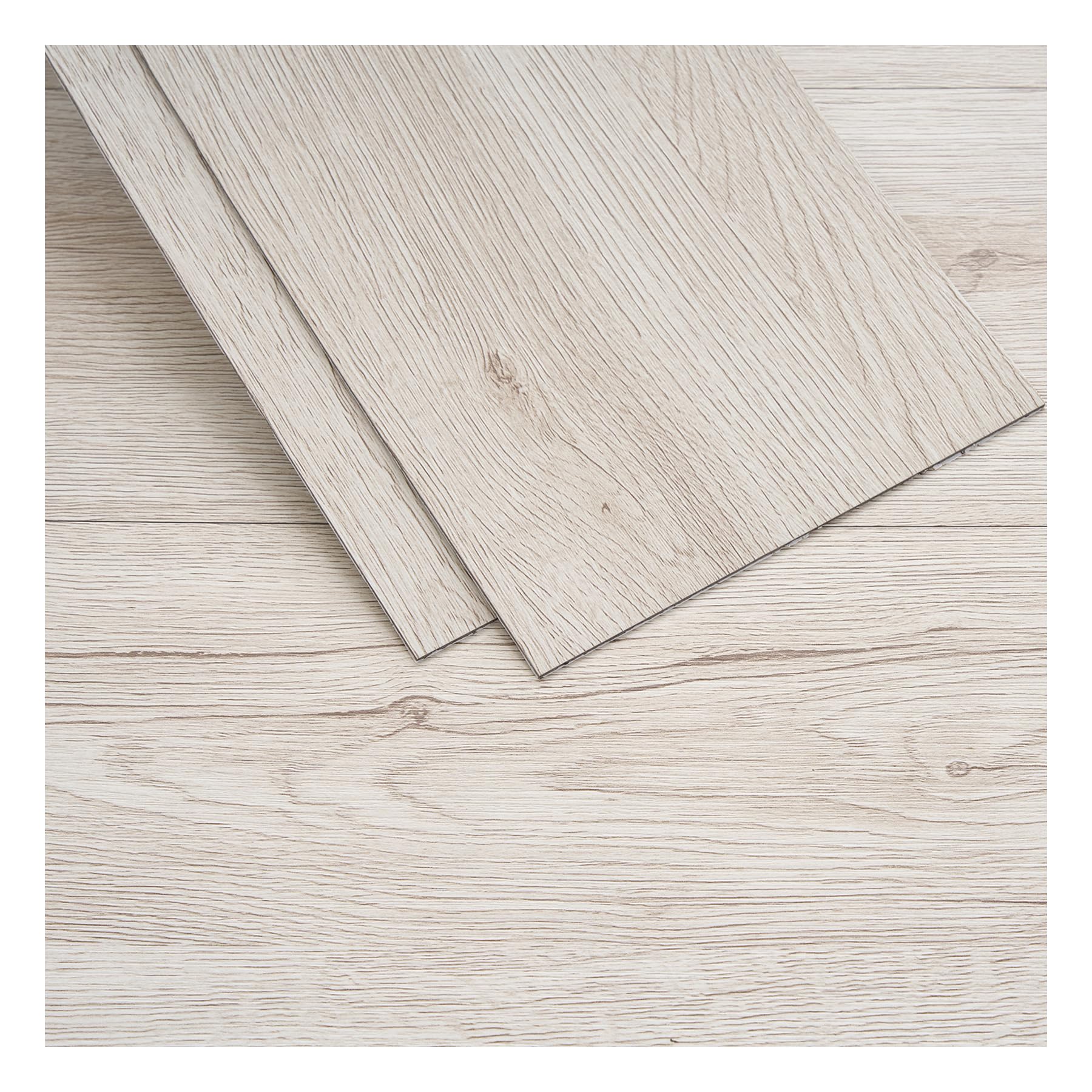 INMOZATA 36pcs/5.02m² Vinyl Floor Tiles (Whitewashed Ivory Oak)
