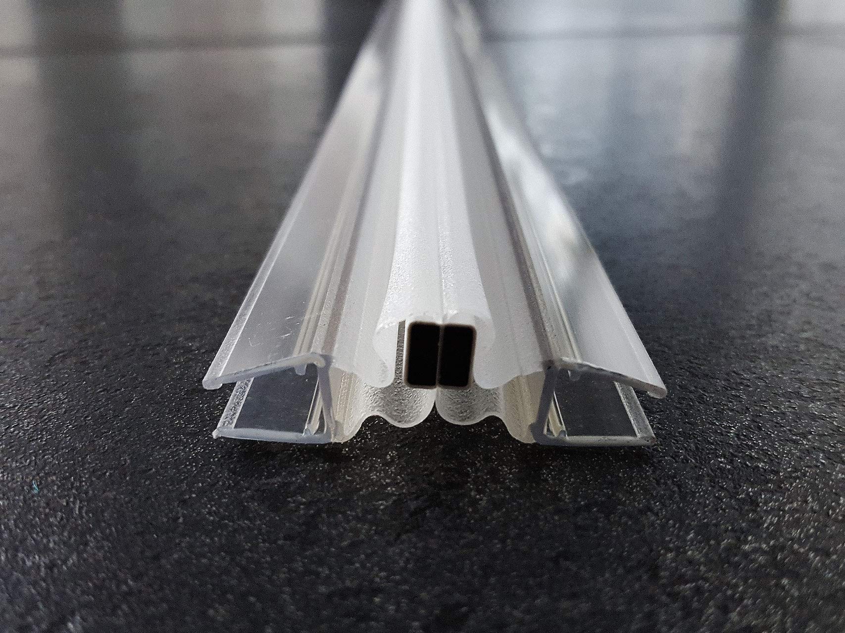 KRISTHAL Tür-Magnetdichtung Gradzahl flexibel (1 Paar), Duschdichtung für 6 und 8 mm Glas, Dichtleiste mit 200 cm Länge, Made in Germany Art. Nr. 8874