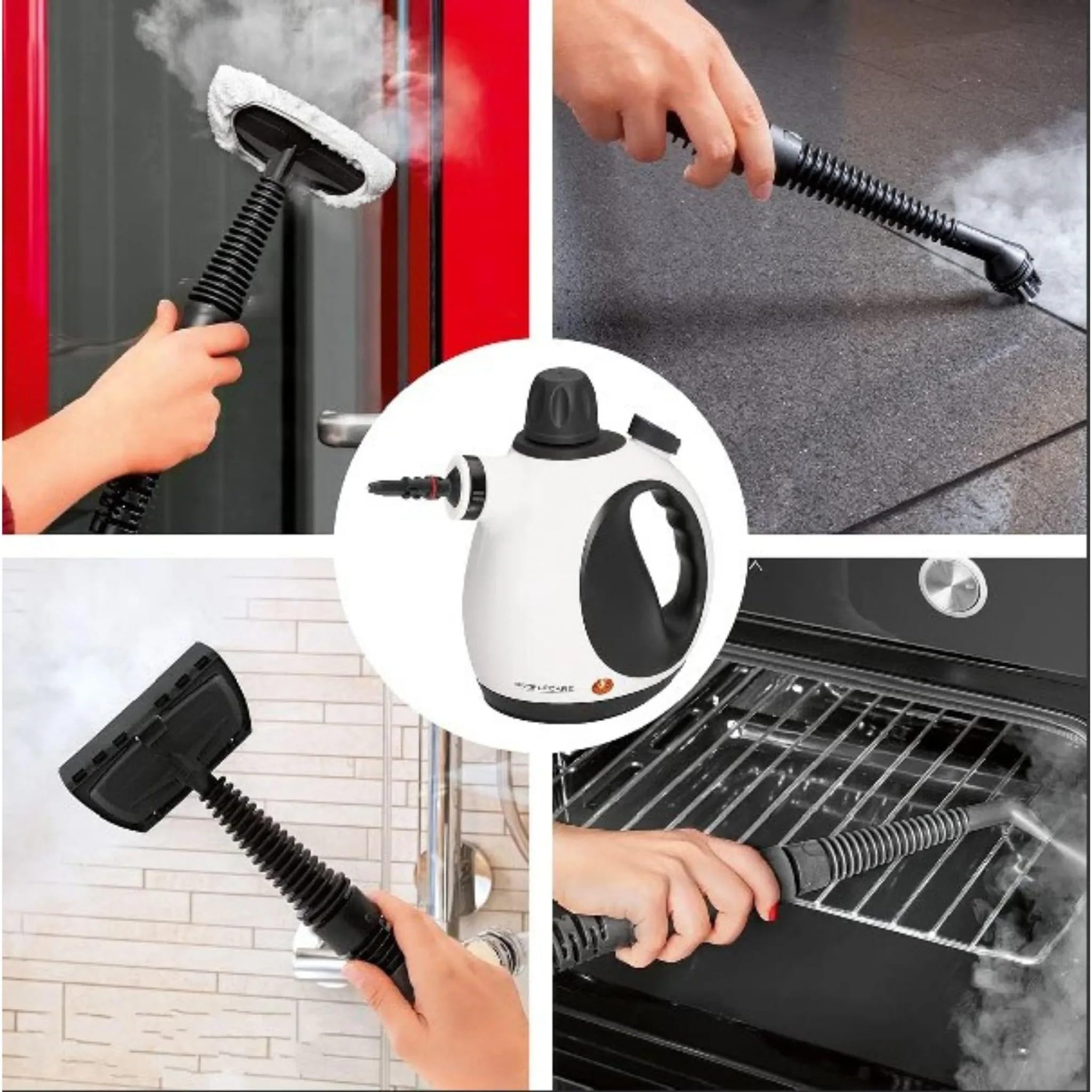 Pulitore a Vapore Portatile Steamla – Scioglie Grasso e Sporco Ostinato, Multiuso per Cucina, Bagno, Auto, con Accessori Inclusi