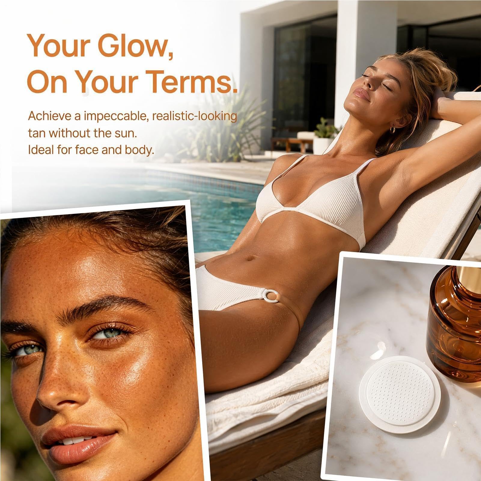 Lot De 14 Sun-free Glow Micro-needle Patch Tanning, 2026 Nouveauté Patchs Autobronzants Glow, Ingrédients Naturels Adaptés À Touss Les Types De Peau, Pour Un Bronzage Rapide Sans Exposition Au So-leil