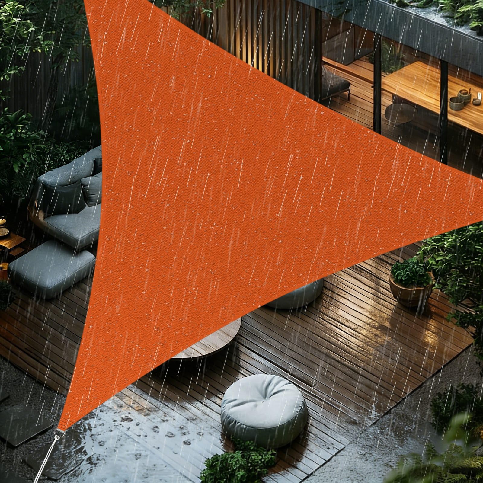 Sun Shade Sail 6x6x6m Triangle Waterproof PES Polyester 98% UV Block Sunscreen Awning Canopy for Outdoor Garden Patio Yard Lawn Party, Orange