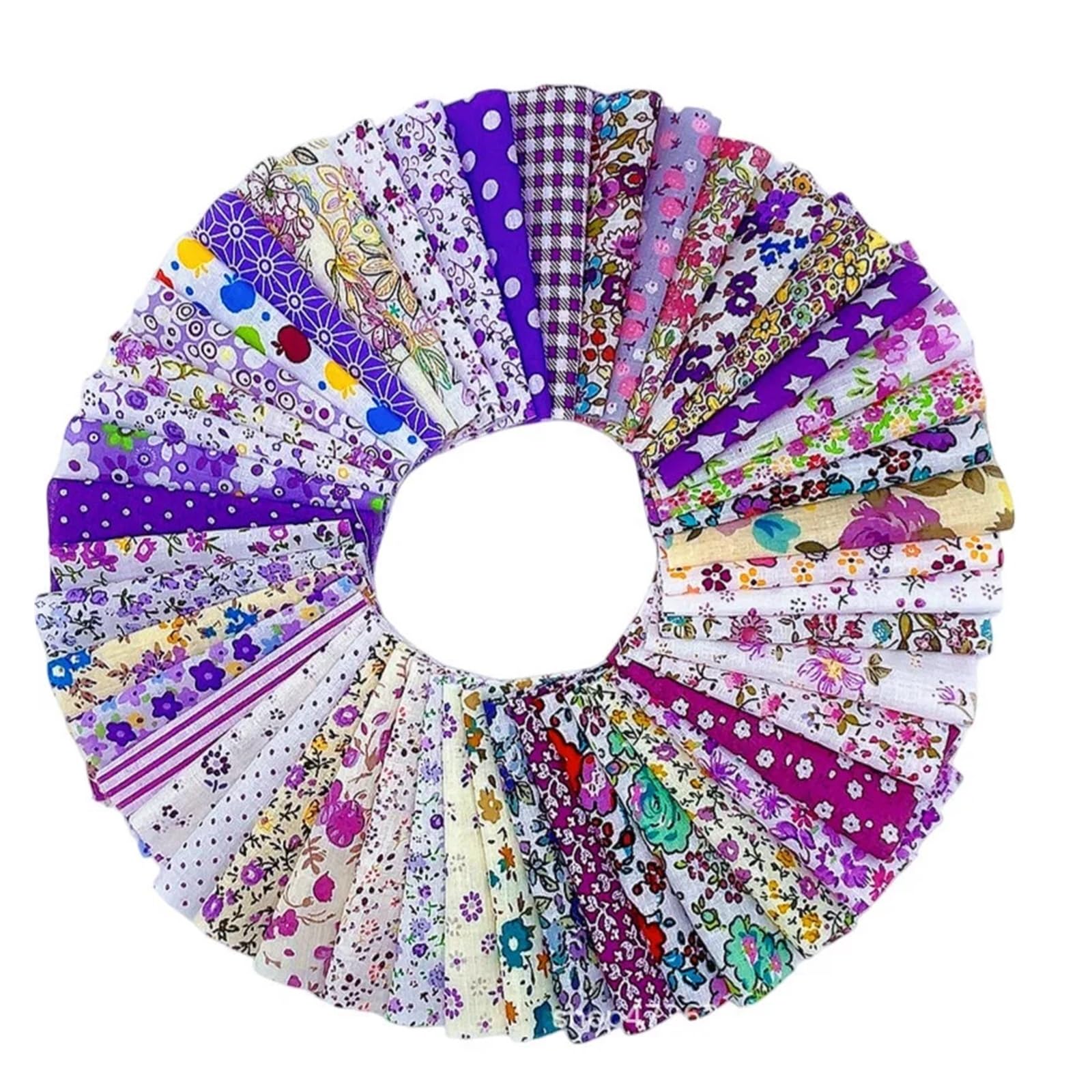 Patchwork Fabric 50pcs Pack Square Multicolor Printed Cotton Fabric for Sewing Quilt Cloth Needlework
