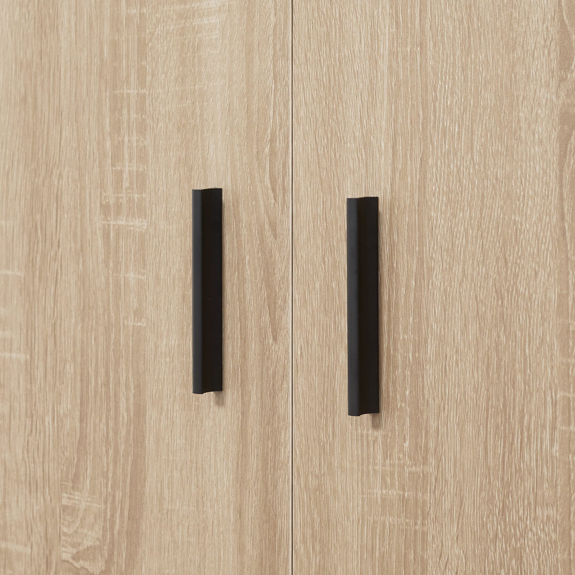 HOMCOM Aparador de Salón Moderno Mueble Auxiliar 80x30x96,5 cm Natural | 2 Puertas, 1 Cajón, 3 Estantes Abiertos, Almacenaje, para Cocina Dormitorio Entrada, Antivuelco