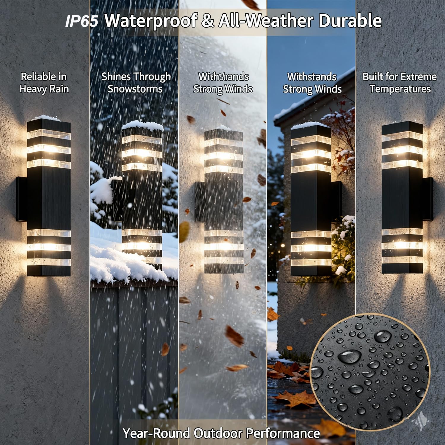 Wandleuchten für den Außenbereich, quadratisch, 38,1 cm, 4 Stück