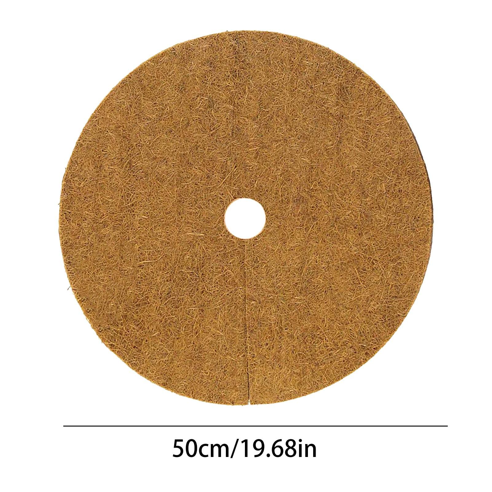 Lot de 10 tapis de paillage en fibre de coco de 20/30/40/50 cm de diamètre en forme d'anneau pour plantes et arbres en pot d'intérieur et d'extérieur.