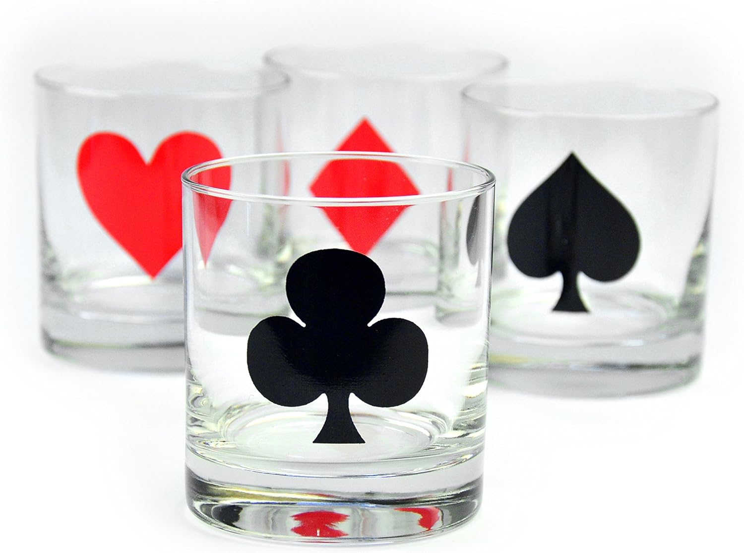 Card Suits Cocktail Glasses for Poker Night - Set of 4