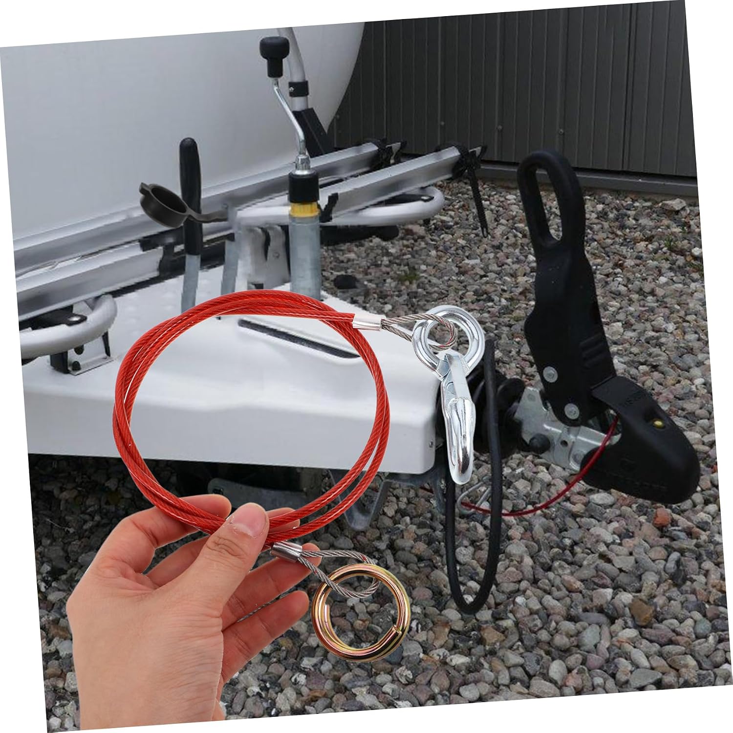 Cabilock Heavy Duty Stainless Steel Tow Rope Detachable Trailer Breakaway Cable for Cars Rvs Safety Equipment Flexible Broad Compatibility