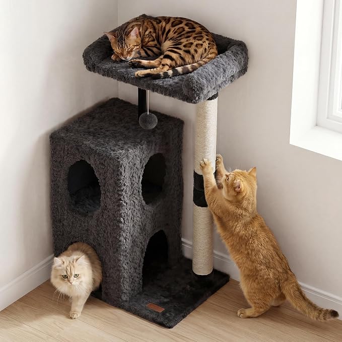 Árbol para Gatos FUKUMARU 36.2 pulgadas con Cueva y Rascador miniatura 8