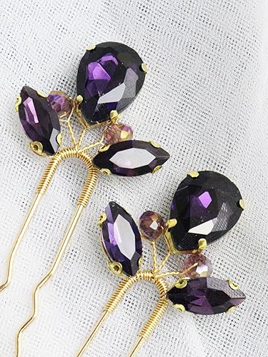 Miniatura 5 de 3 horquillas para el pelo de boda con diamantes de imitación, para novias, hecho a mano, accesorios para el cabello de mujer, accesorios para el