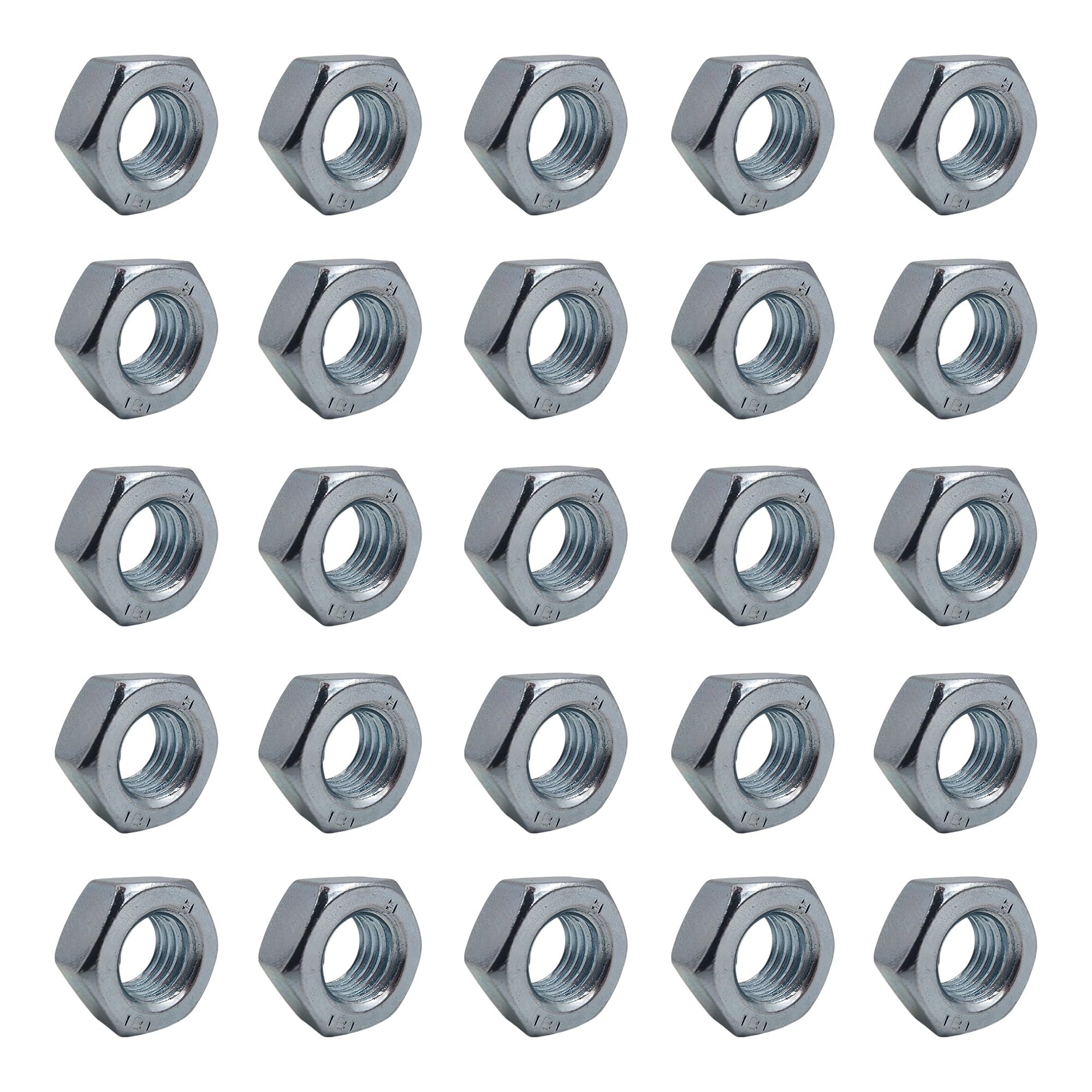 M5 (5mm) Hex Steel Nuts BZP Standard Thread - Pack of 25 — image 1