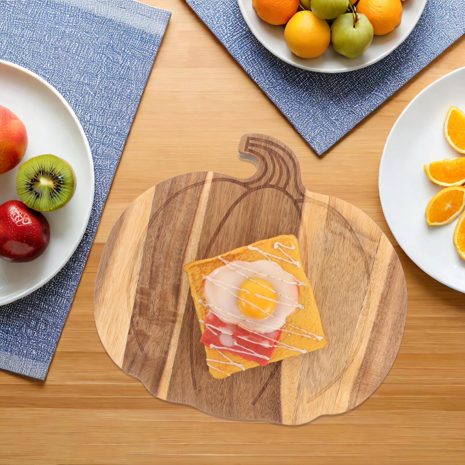 Operitacx Tabla de embutidos con forma de calabaza - Tabla de quesos de madera para Halloween - Platos de aperitivos de madera para fiestas de otoño y Acción de Gracias - Uso en la cocina