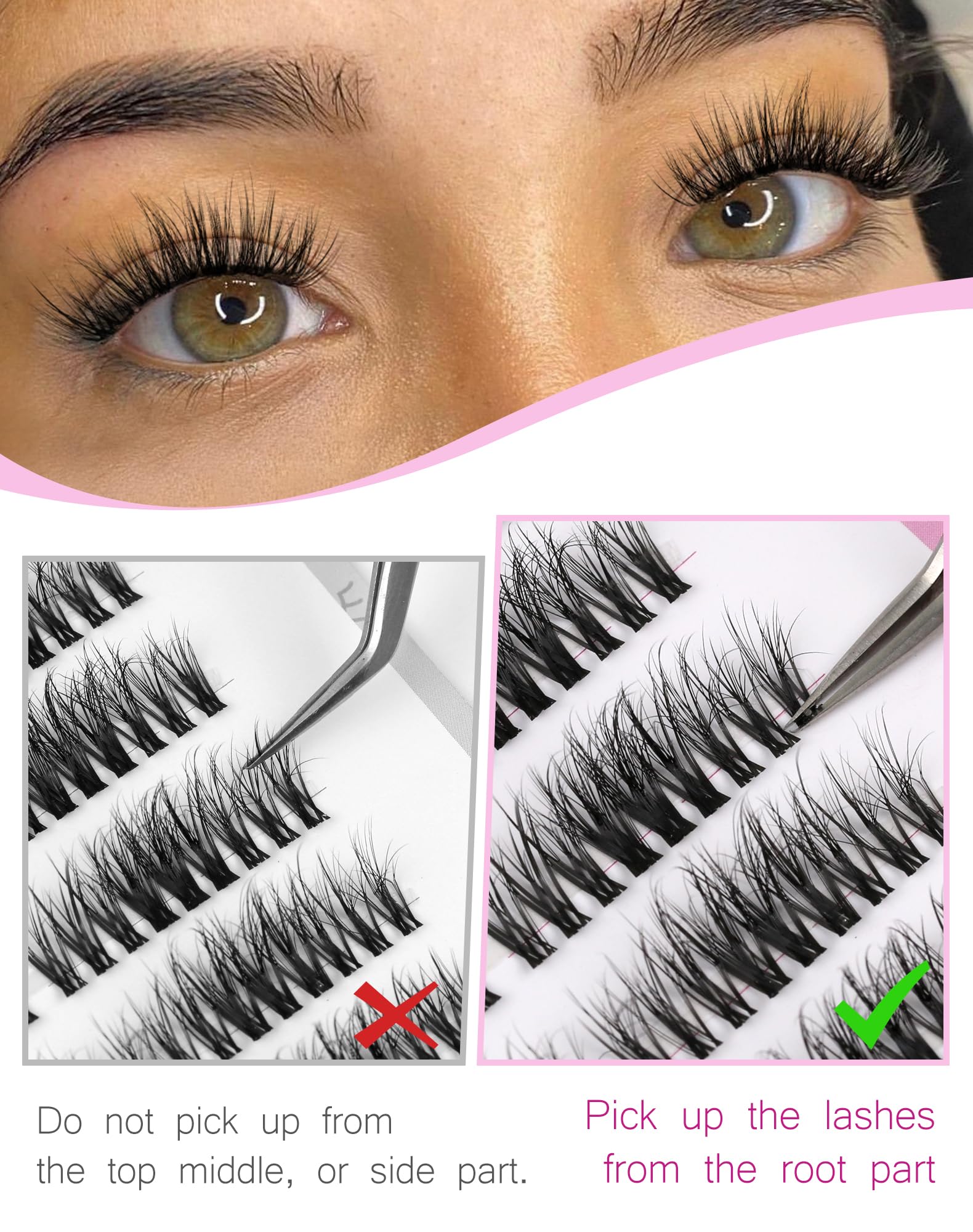 Natural Wispy Lash Clusters Eyelash Extensions - 7 works Fluffy C D Curl Jiocolor Volume Individual Lashes for DIY at Home - Image 3