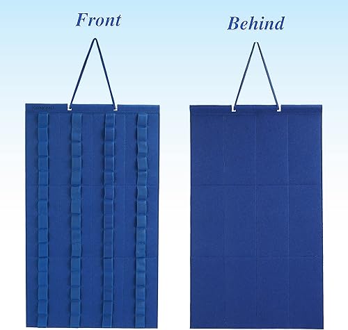 Miniatura 4 de Organizador de almacenamiento colgante para autos de juguete, vitrina de fieltro con capacidad para 60 autos de juguete (sin accesorios) (azul)
