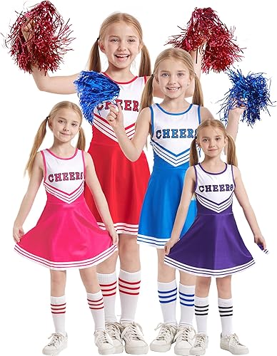 Miniatura 7 de Disfraces de animadora para niñas, vestidos de animadora, uniforme de animación, pompones