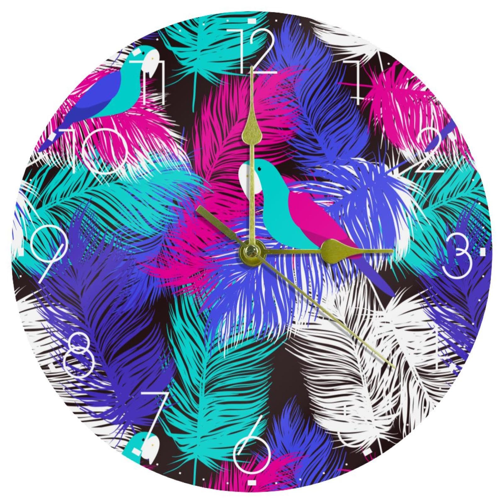 Horloge sans tic-tac silencieuse moderne perroquet pour mieux dormir