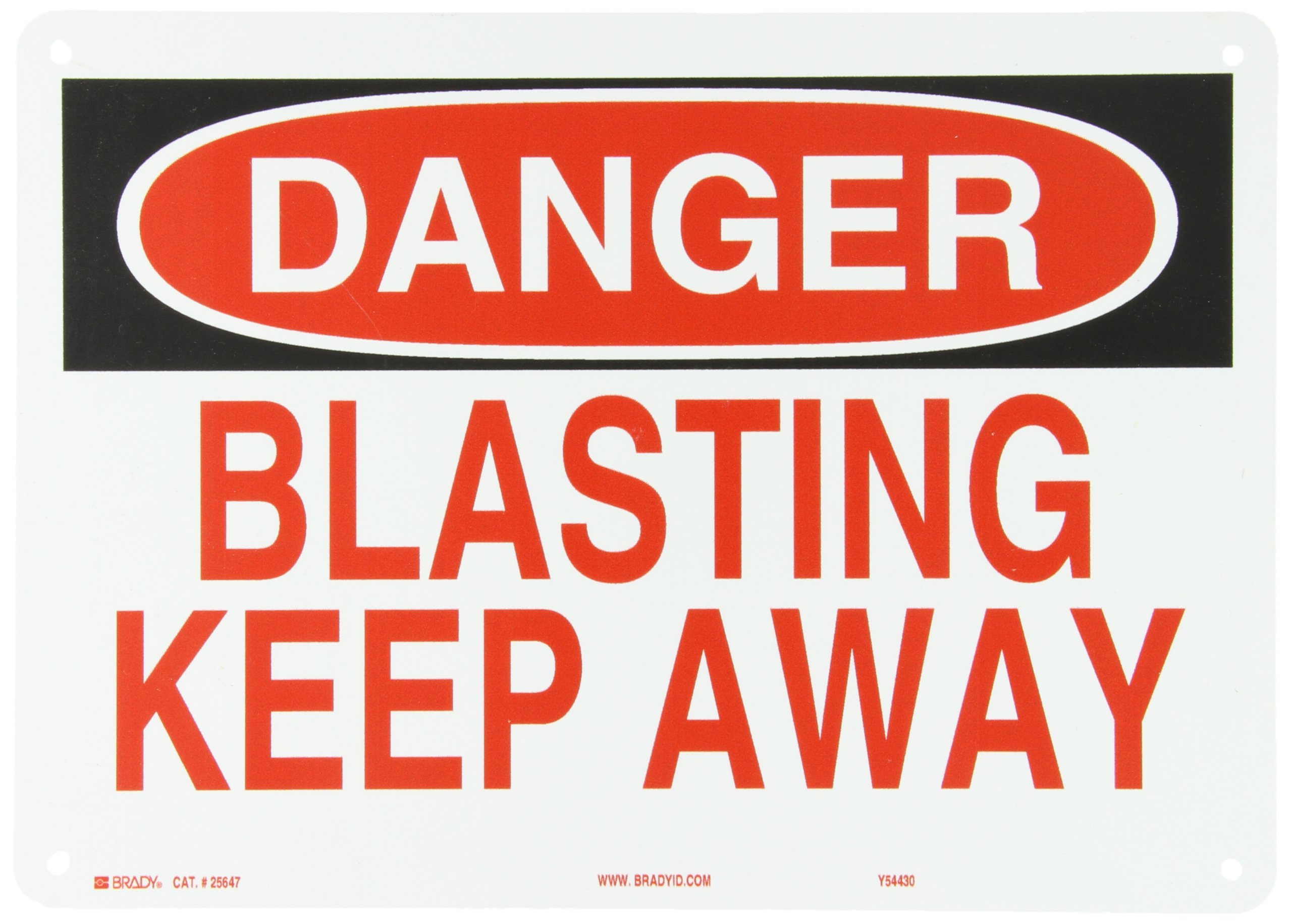 Panneau de signalisation plastique Brady 25647 Blasting Keep Away