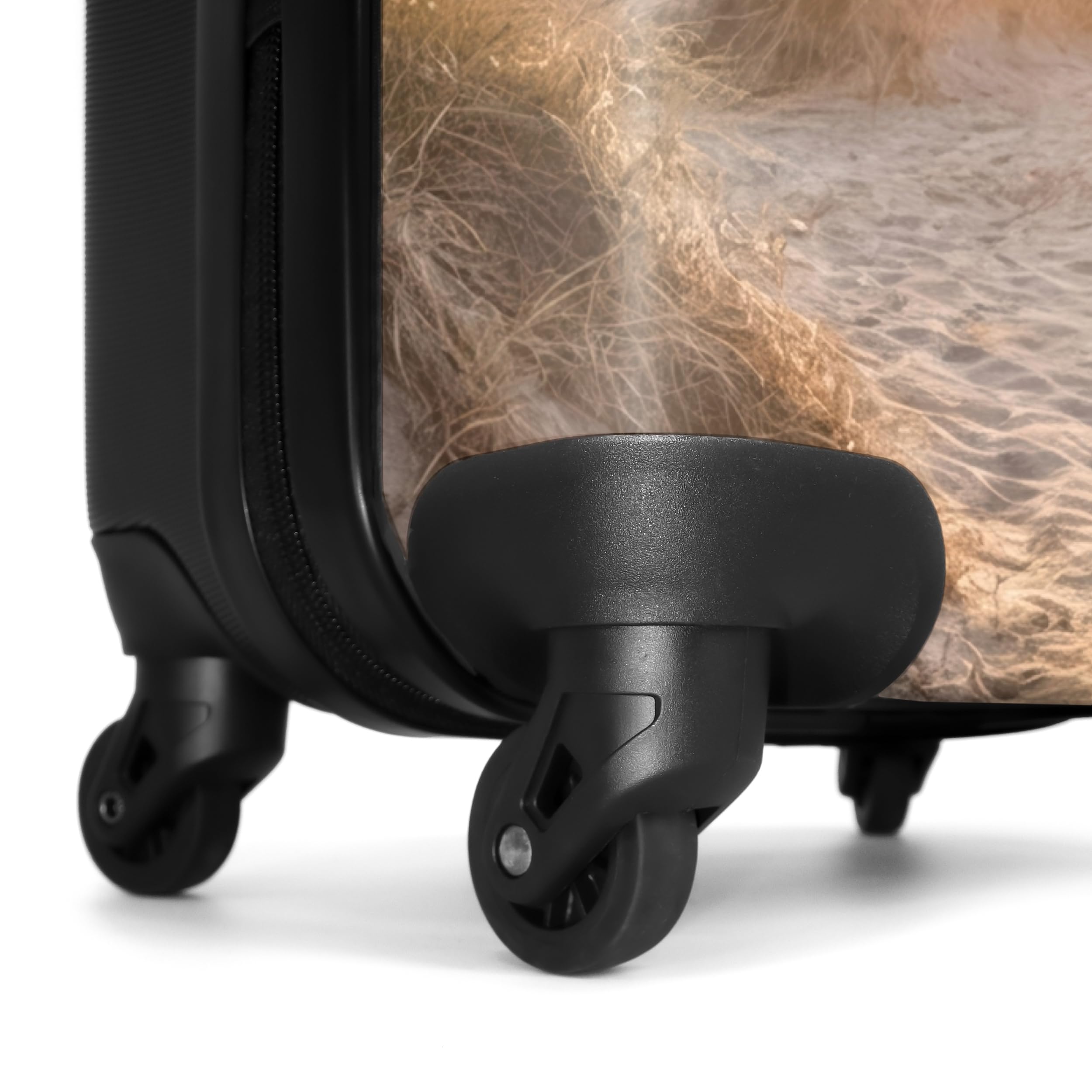 NoBoringSuitcases.com® Koffer Mittelgroß 67x43x25 cm Hartschalenkoffer L Trolley Rollkoffer mit 4 Rollen Leicht Schalenkoffer Mittel Dünen - Strand - Meer