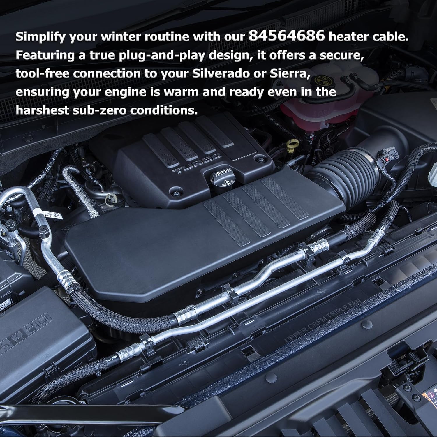 Bestview 84564686 Engine Block Heater Cord Compatible with 2019-2023 Chevy Silverado 1500 LD LTD, 2020-2024 Silverado 2500 3500 HD Duramax Diesel Trucks