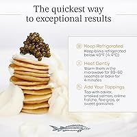 Vista 3 de Mini Blinis de cóctel ruso 2 paquetes (36 piezas) cada paquete. Extra fino, delicado en sabor y textura, perfecto para maridar con caviar.