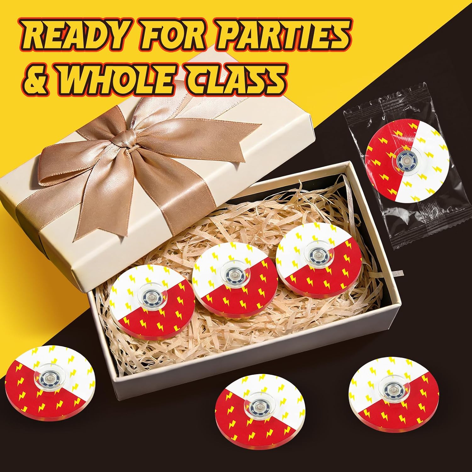 24PCS Cartoon Animation Fidget Spinners- Party Favors & Goodie Bag Stuffers | Red and White Cartoon Theme Birthday Party Supplies, Mini Fidget Sensory Toys Bulk, Classroom Prizes Treasure Box Fillers