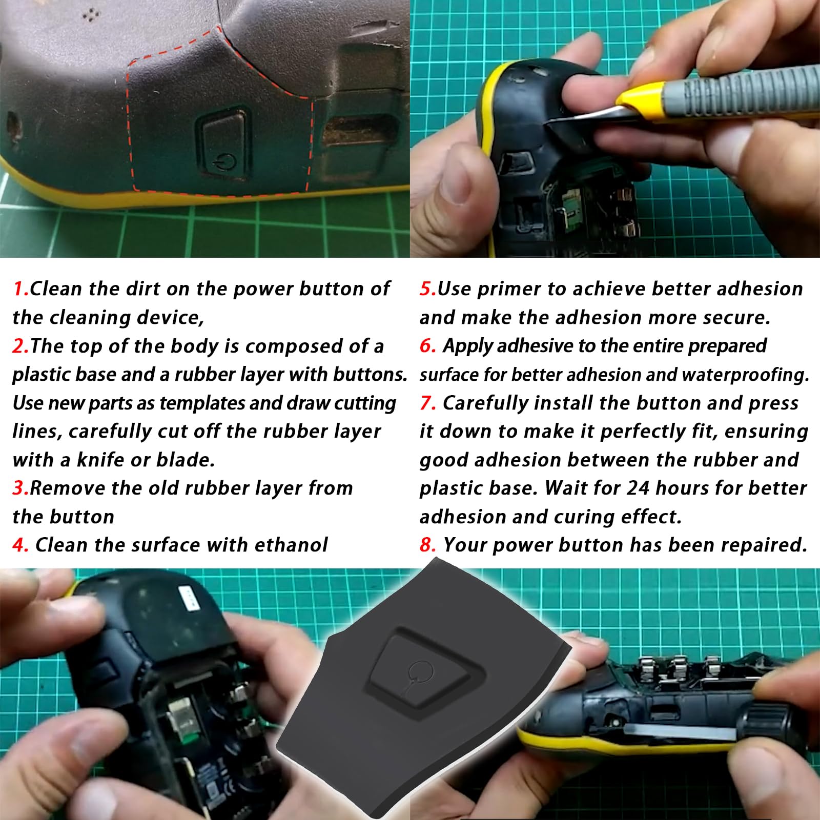 Amazon.com: Ciuouient GP03283 Rubber Power Button Replacement  