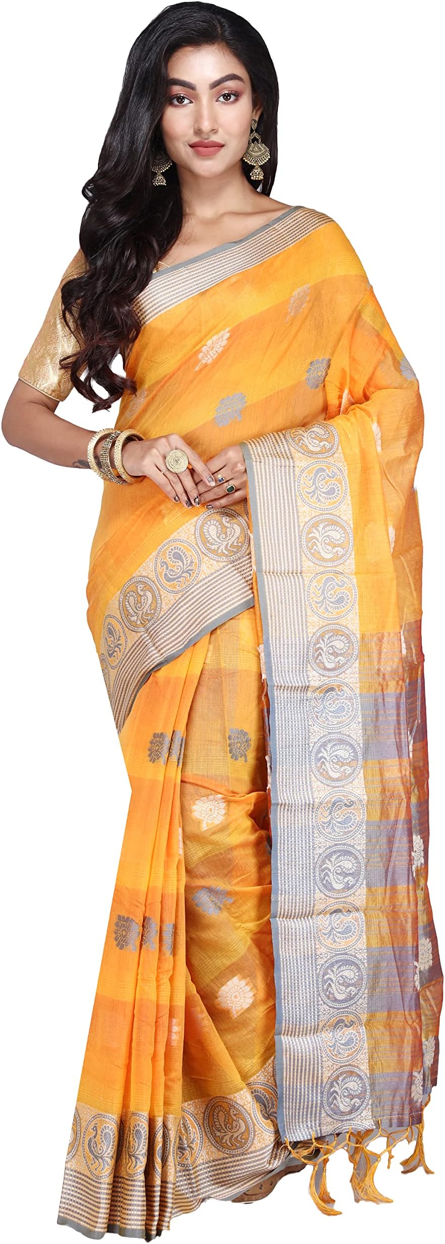 CraftoniWoman Fancy Indian Ethnic & Party Wear Handloom soft Cotton saree