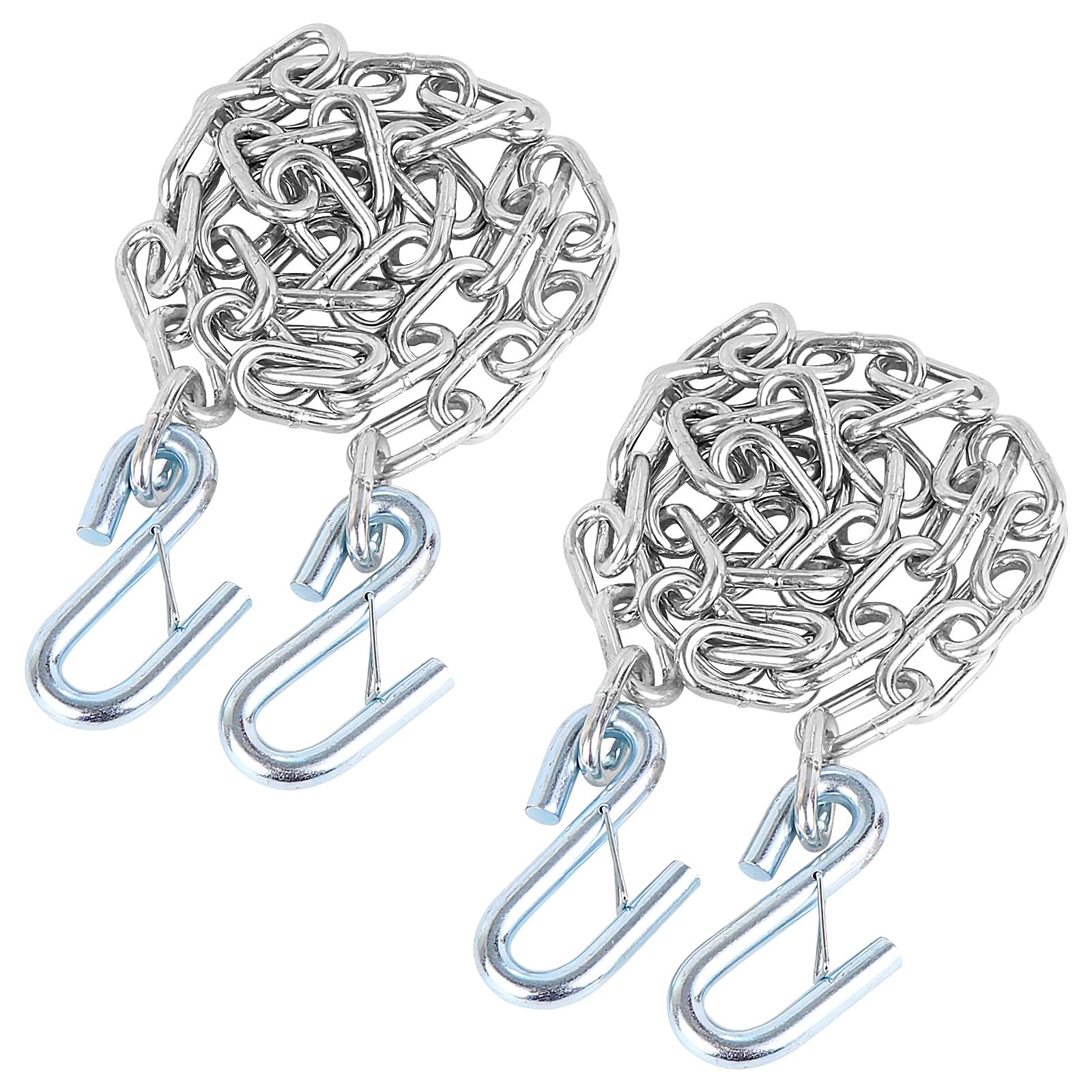 27" Trailer Safety Chain with Heavy Duty 17/32" Spring Hooks, Grade 30 Zinc-Plated Steel Towing Chain Kit 7000 lbs Capacity for RV, Utility Trailer &amp; Boat, 23" Chain Length, 2 Pack