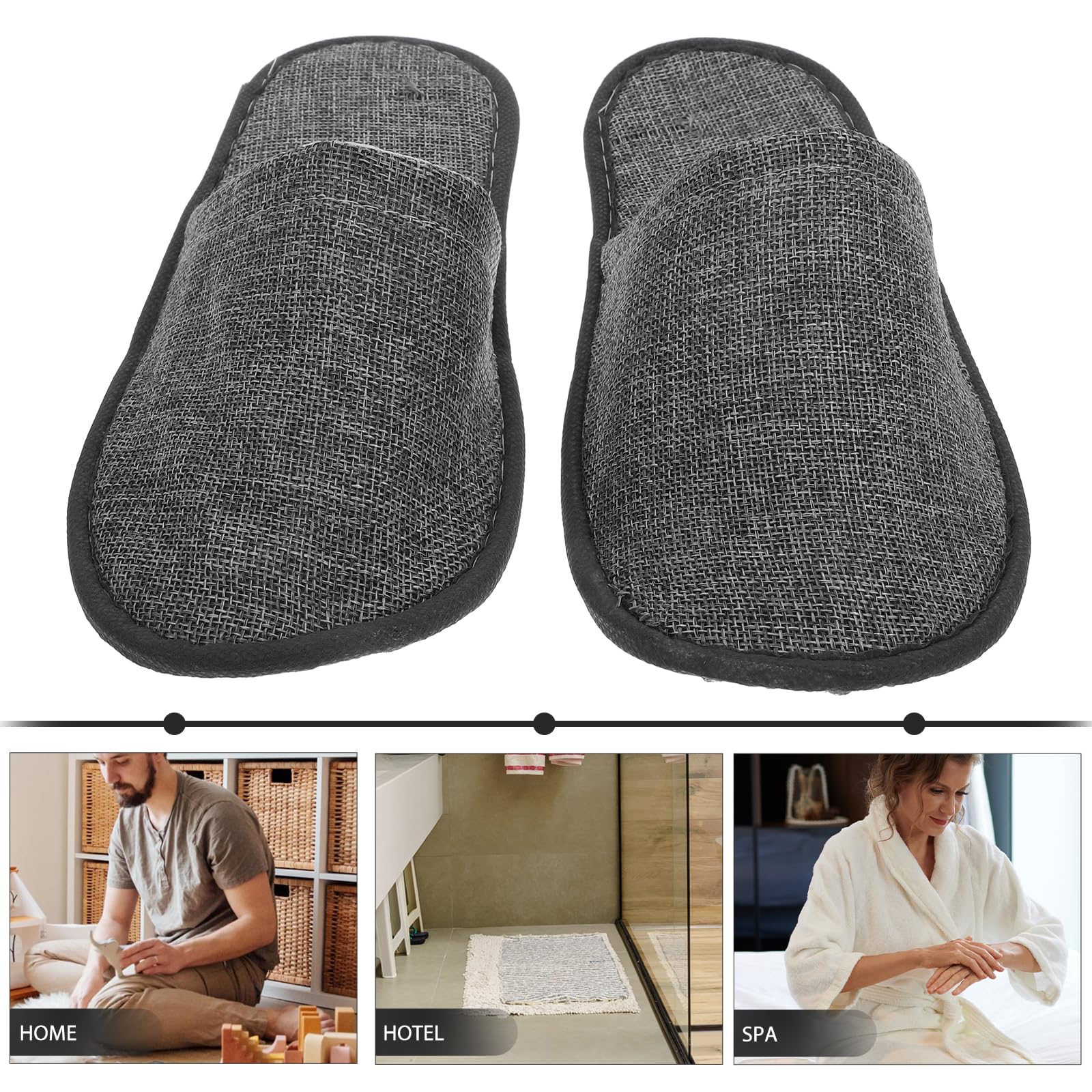 HEALLILY Zapatillas de SPA Zapatillas Desechables para Hotel Cómodas para El Hogar de Invitados Unisex para Viajes Boda Nupcial Fiesta 20 Piezas