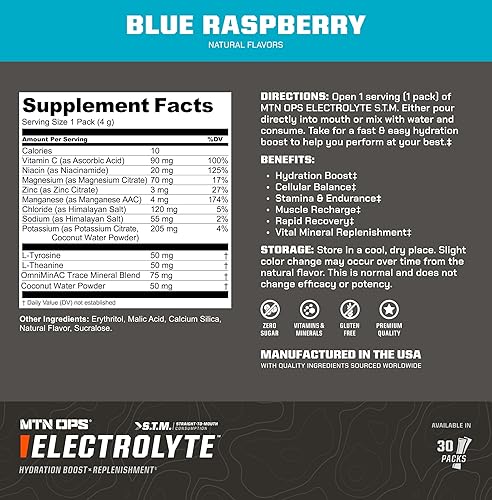 Miniatura 7 de MTN OPS Paquetes de electrolitos en polvo, paquetes de hidratación sin azúcar, polvo de hidratación sin gluten, paquetes de electrolitos STM