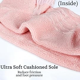 +MD Diabetic Socks for Men Women-6 Pairs, Non-Binding Extra Wide Ankle Socks, Circulator Socks for Edema 9-11 Pink