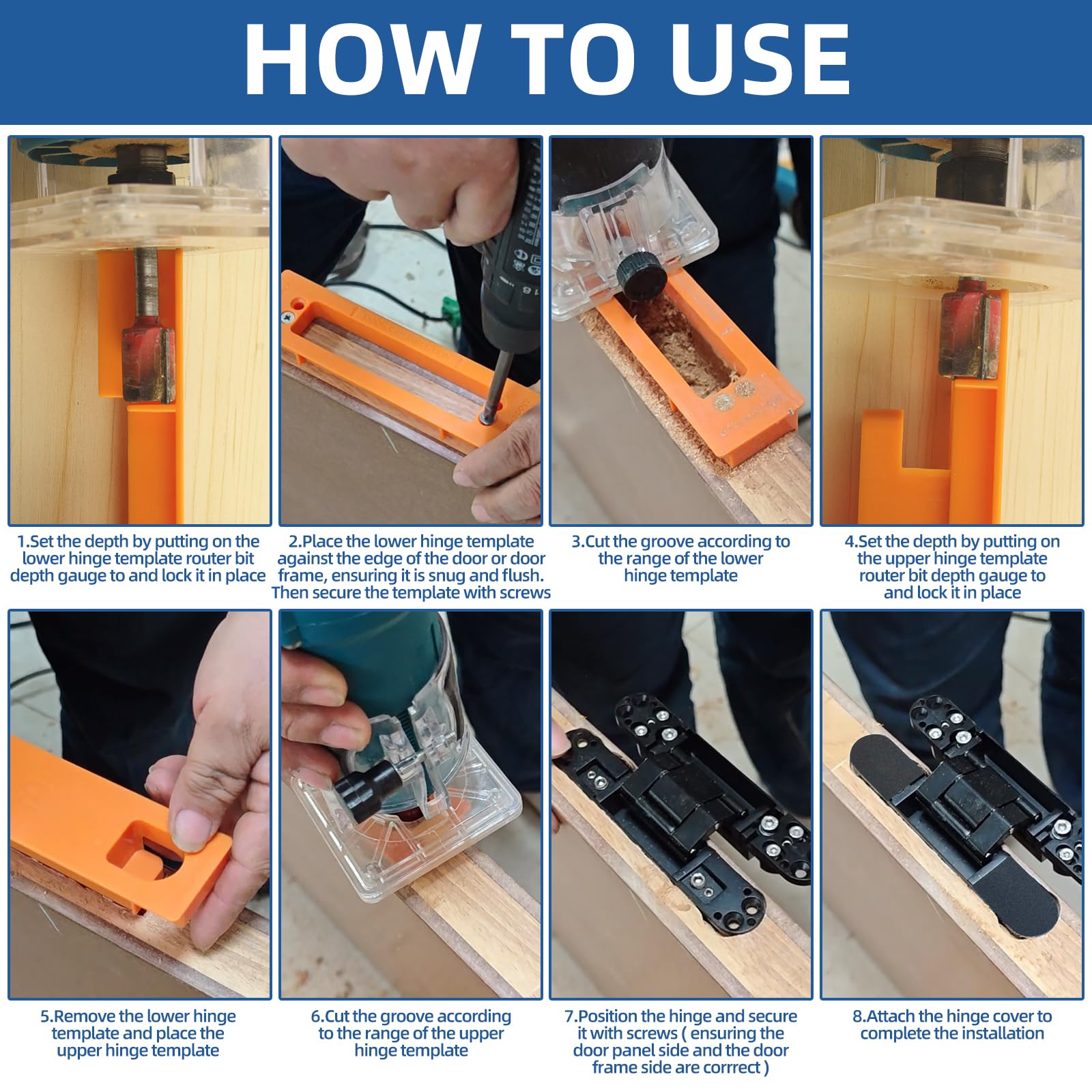 Snapklik.com : TamBee Modern Hidden Hinge Router Guide Template For ...