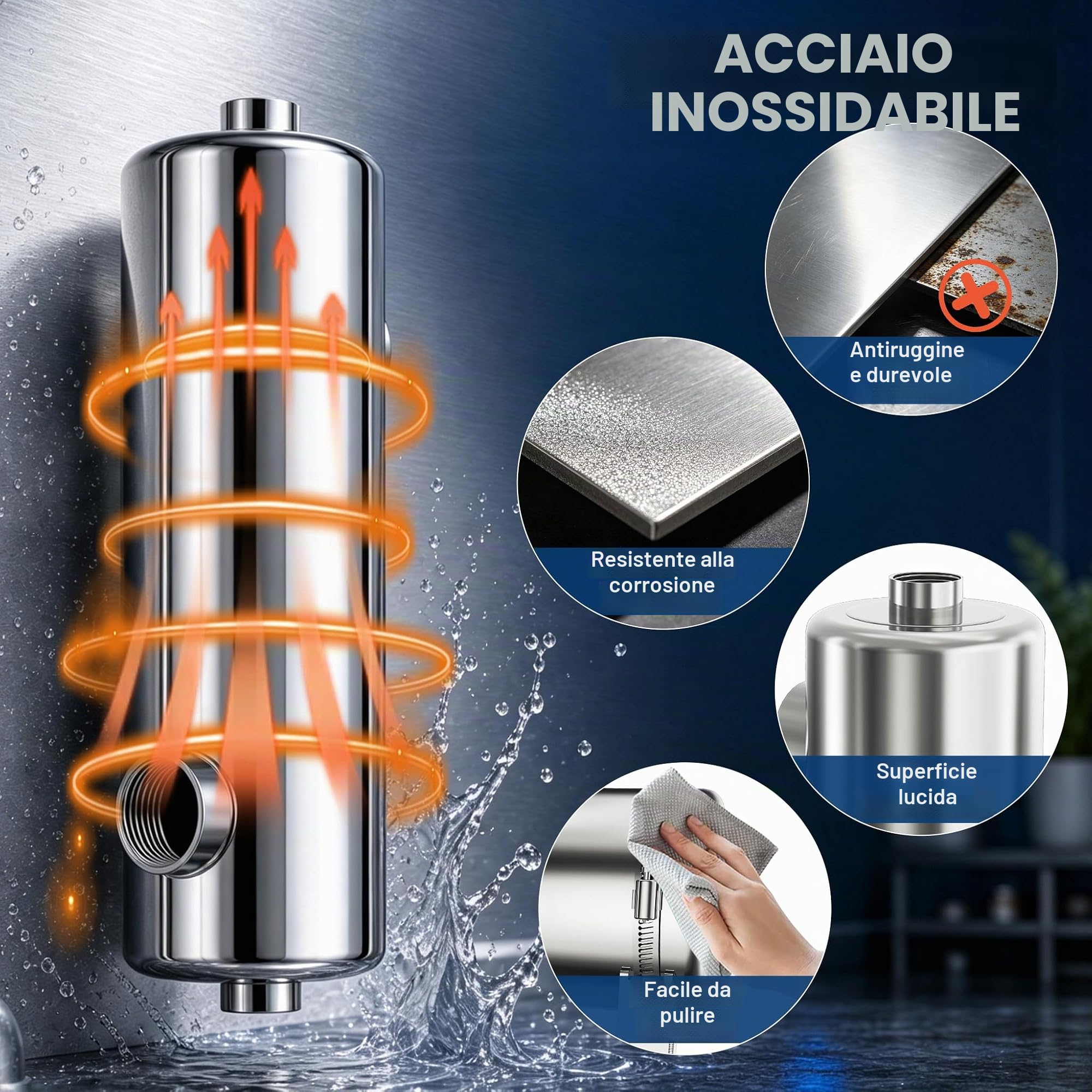 YRHome Scambiatore di calore per piscina in acciaio inox da 40 kW (136000 BTU/h), versione senza corrente, efficiente riscaldamento per piscina privata, spa, laghetti da massaggio e piscine termali