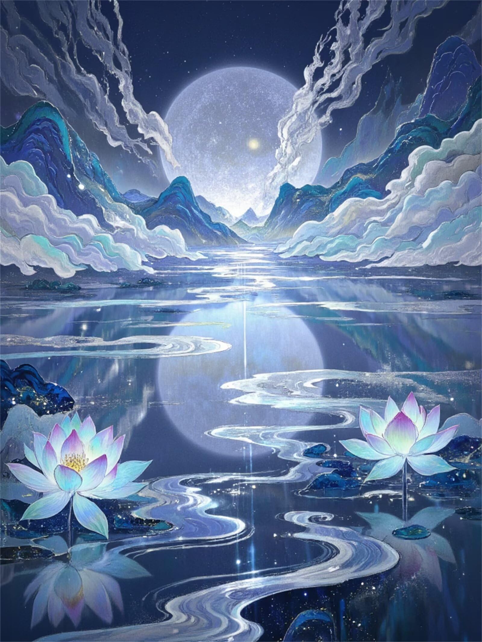 Puzzle 2000 Piezas Adultos Loto de Nube Lunar, Rompecabezas Adultos Dificil 100x70cm, Estimula la Concentración y Antiestrés, Juego de Habilidad para Toda la Familia