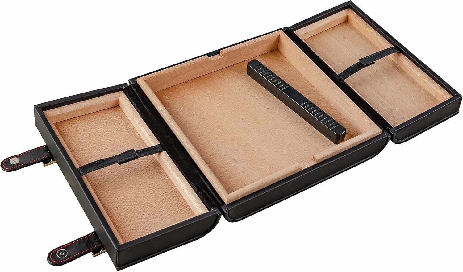 Prestige Import Group - The Augustus Leather Travel Cigar Travel Humidor - Up to 20 Cigars - Color: Black