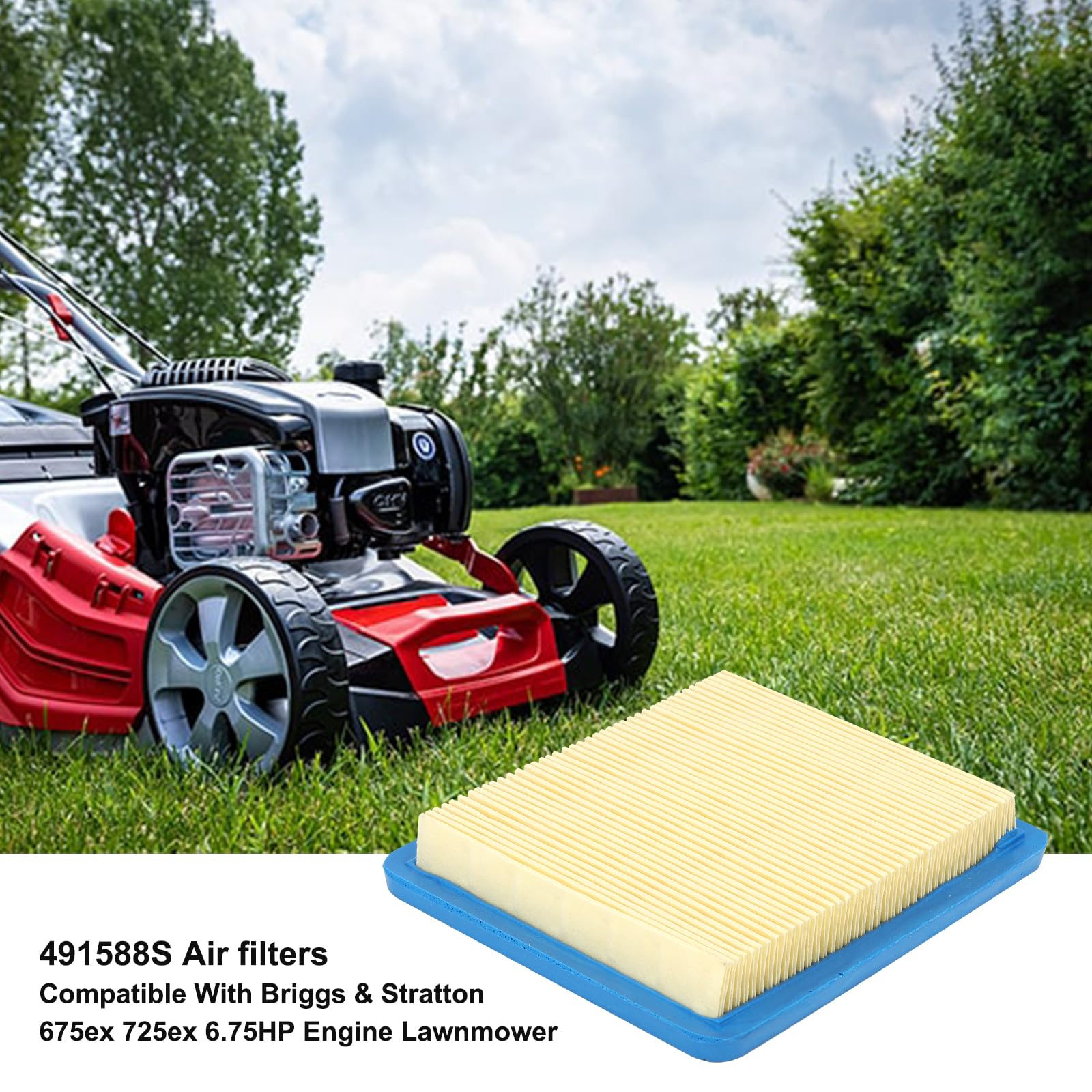 Filtr powietrza Savior dla Briggs & Stratton 491588 491588S BS-399959 5043K 30-710 1904481 Nadaje się do silnika Quantum 625-675 625e 675e 725e serii 3,5-6 KM z świecą zapłonową, zamiennik dla