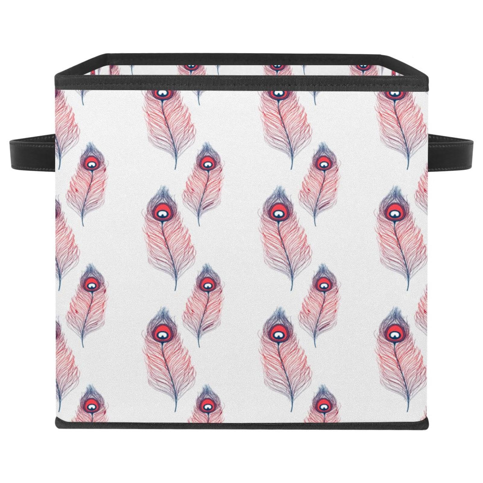 Boîte de rangement pliable pour vêtements et livres cube tissu rose