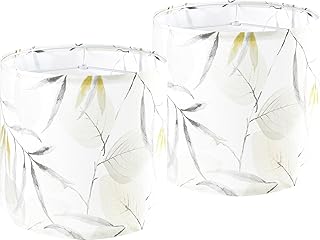 GO&SO Lamp Shades Set of 2,10" D x 10" H,Leaf Floral,Small Drum Lamp Shade