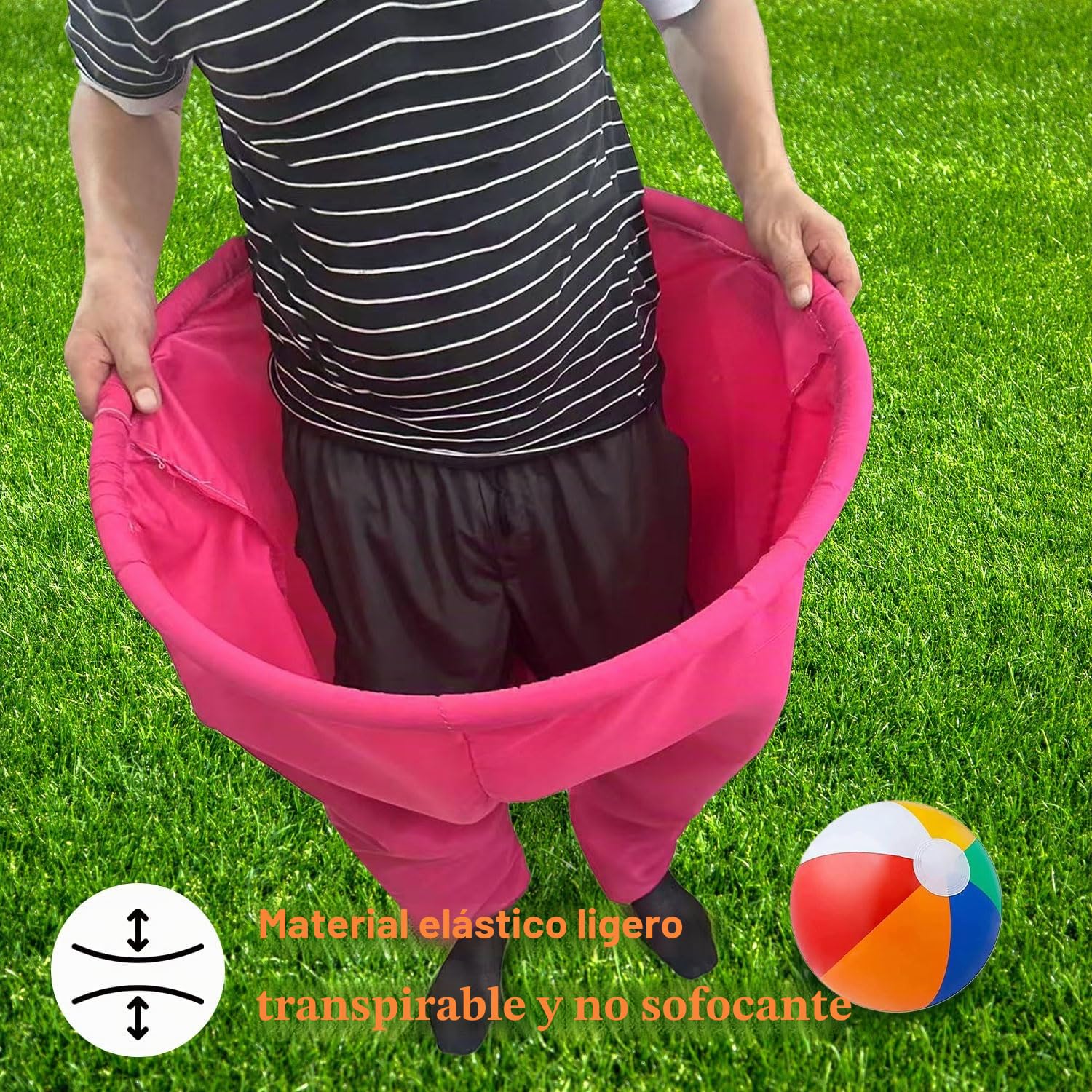 Juego de 2 piezas para la abuela, juego al aire libre con 4 bolas de saltar y 1 bomba de globos, pantalones jumbo, adecuados para juegos al aire libre, entrenamiento grupal, juegos de jardín para