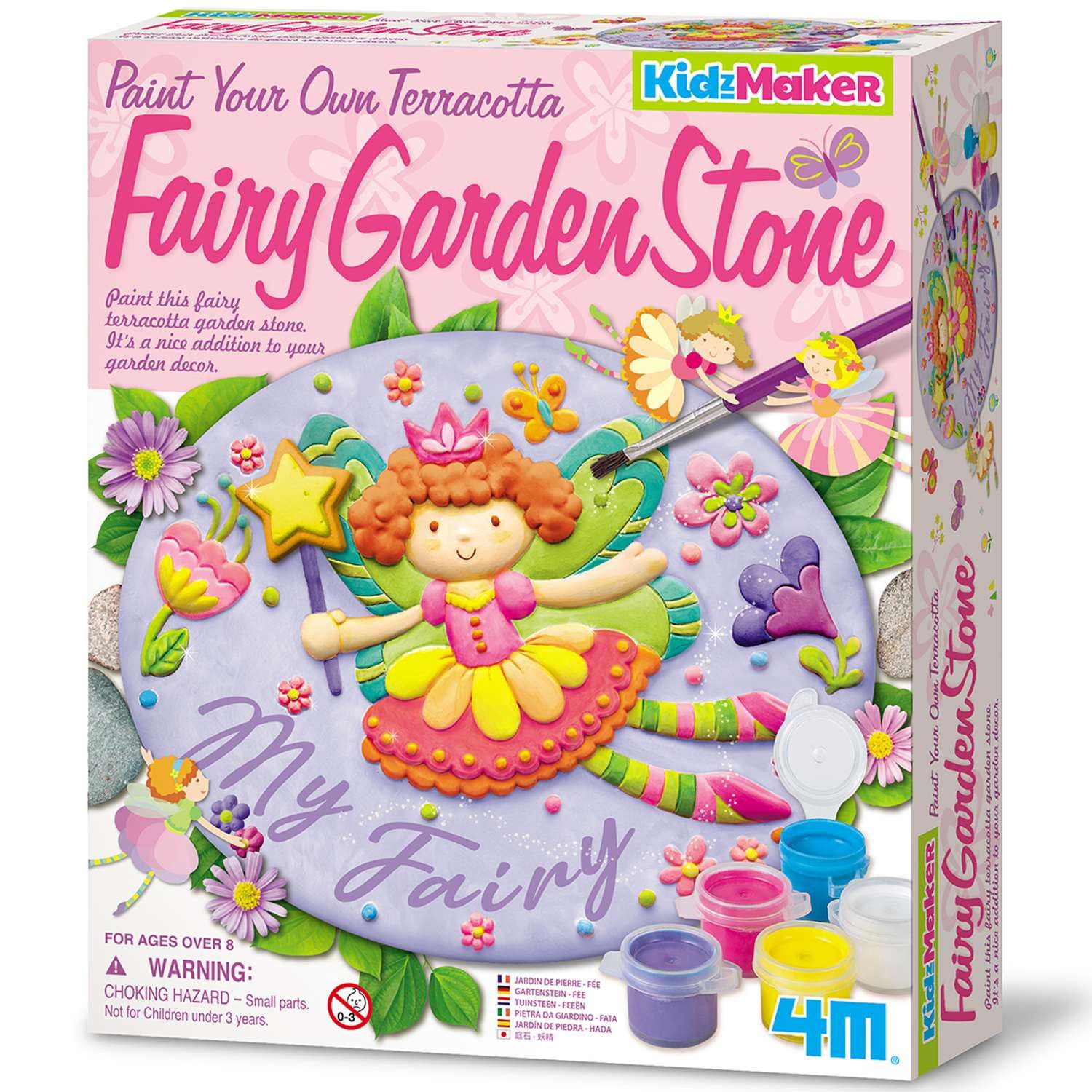 4M Paint Your Own Terracotta Fairy Garden Stone Kit | Painting Craft Set with Paints & Brush | Personalised Garden Decor & Ornament Art Activity for Children Aged 8+ | Creative Gift Idea for Kids