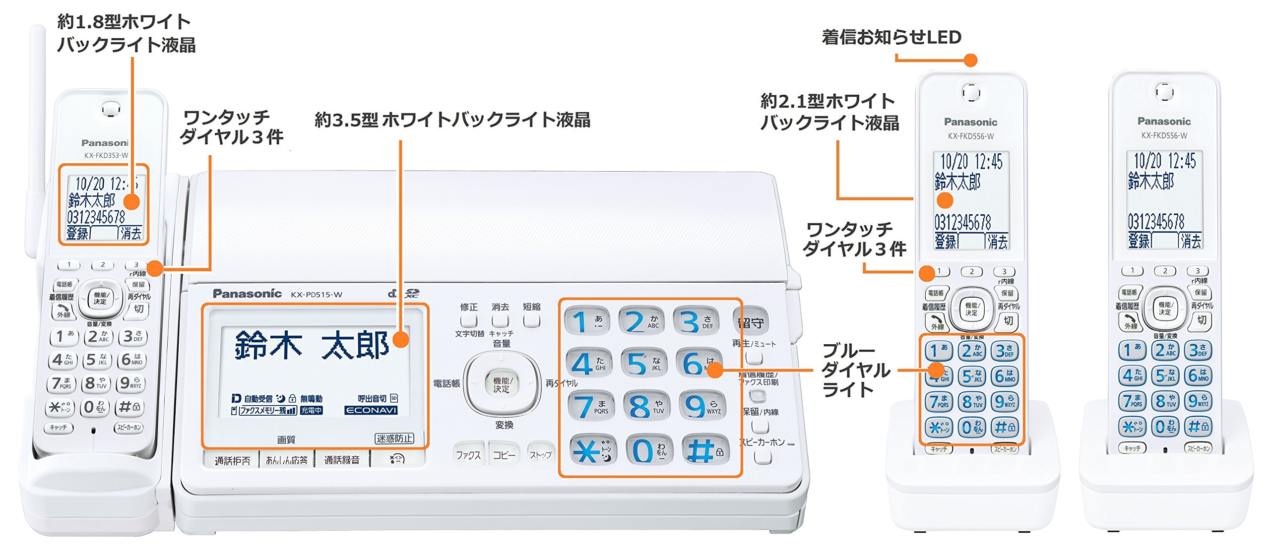 Amazon.co.jp: パナソニック パーソナルファックス(子機2台付き  