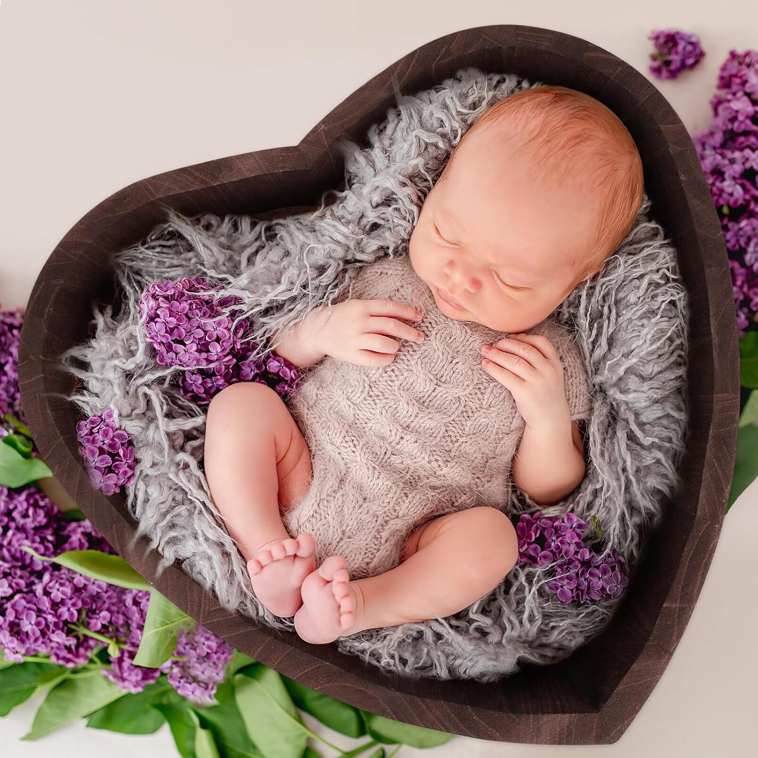 1pc Heart Shaped Photography Props Baby Newborn photoshoot Props Kid Photo Infant Baby Basket Kids Posing Clothes Newborn Simple Wood