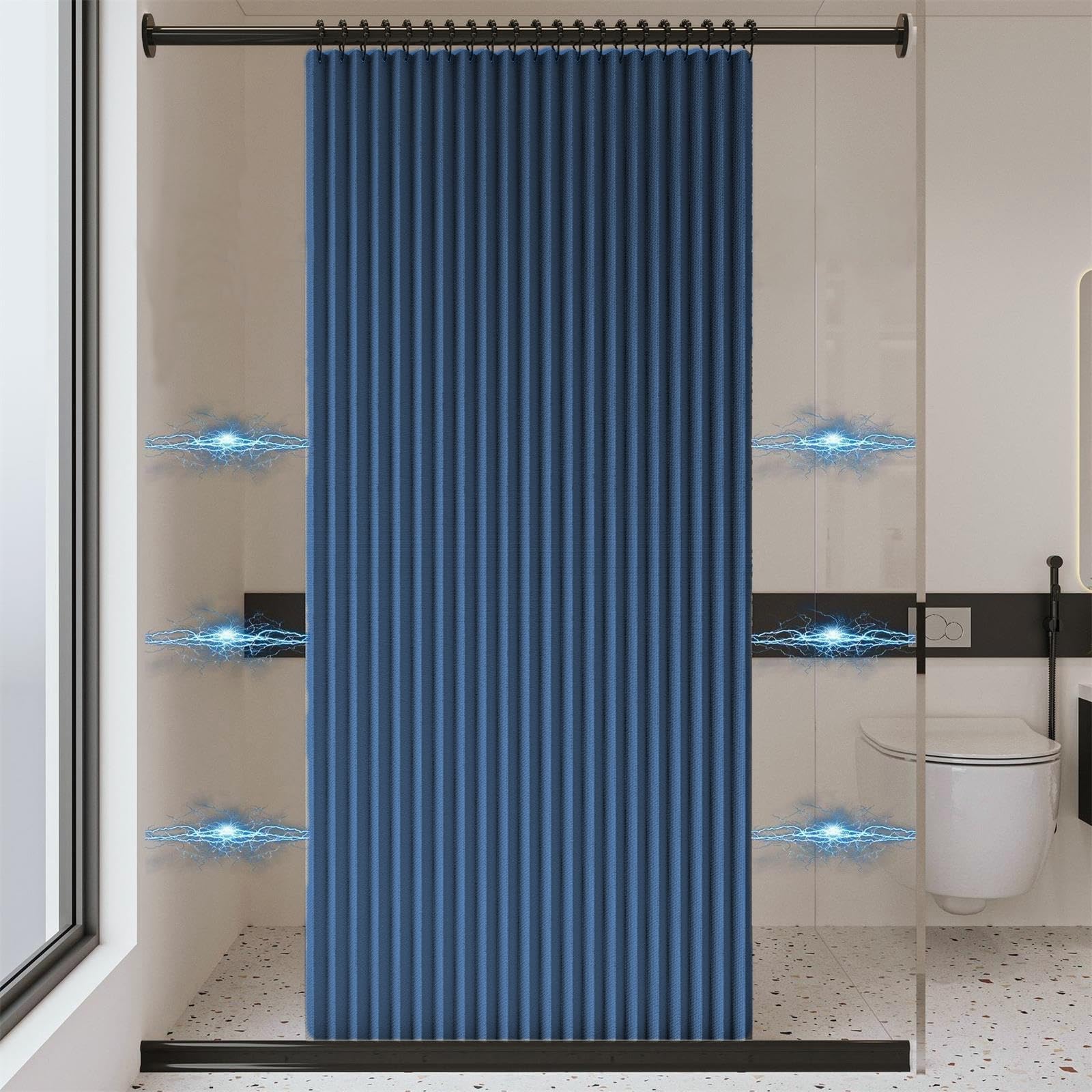 Ducha sin taladro contra el moho Foldab azul que soluciona las filtraciones de agua