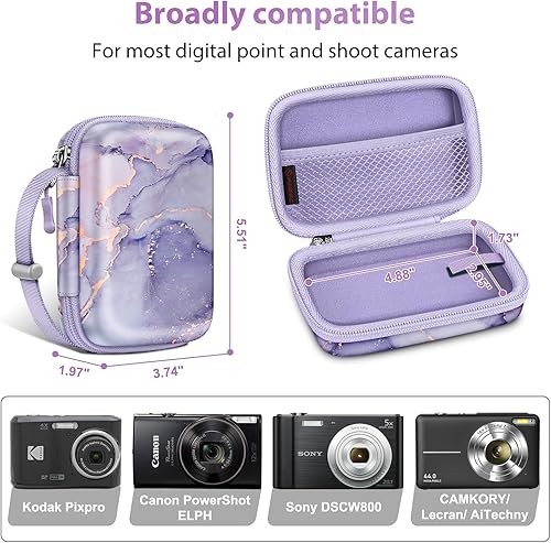 Miniatura 2 de Fintie Funda para cámara digital compatible con AbergBest 21 megapíxeles de 2.7 pulgadas, LCD recargable HDKodak PixproCanon PowerShot ELPH