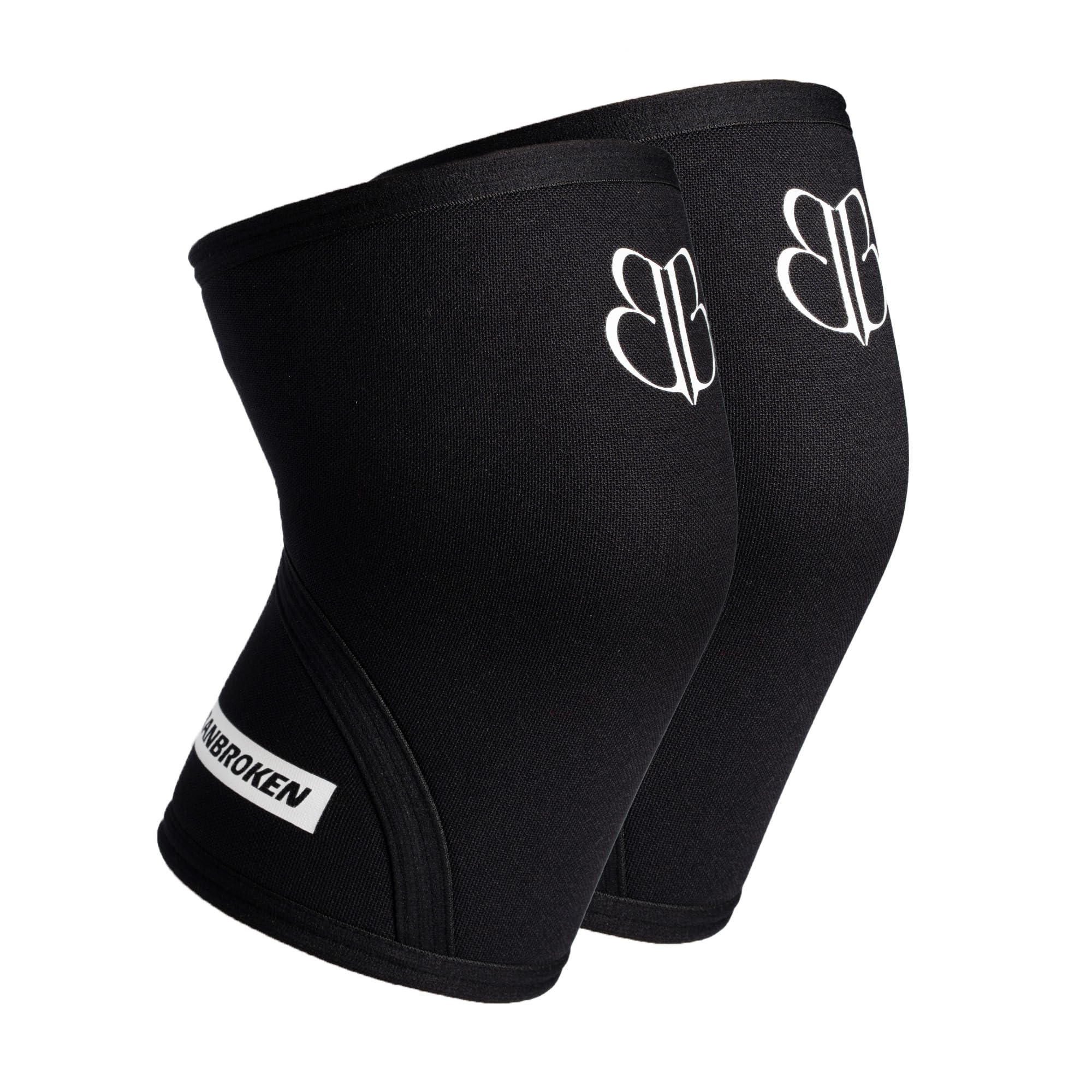 Banbroken | Rodilleras de Neopreno Pro V | Cross Training y Powerlifting | Material Premium | Soporte para menisco y ligamento | Levantamiento de pesas | 7 mm | 2 uds | L | Negro